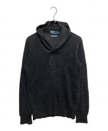 POLO RALPH LAUREN（ポロ・ラルフローレン）の古着「ニットパーカー」｜ブラック