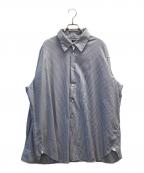 LESSIXレシス）の古着「ストライプシャツ」｜グレー×ブルー