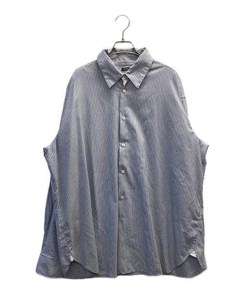 LESSIX（レシス）LESSIX (レシス) ストライプシャツ グレー×ブルーの古着・服飾アイテム