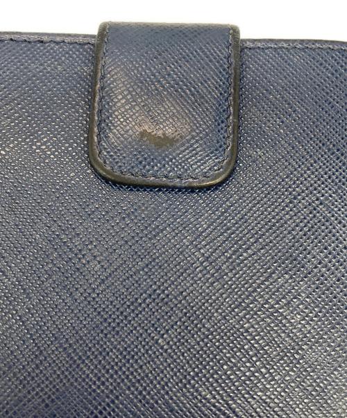 PRADA（プラダ）PRADA (プラダ) コンパクトウォレット ネイビーの古着・服飾アイテム