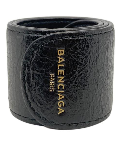 BALENCIAGA（バレンシアガ）BALENCIAGA (バレンシアガ) スナップレザーブレスレット ブラックの古着・服飾アイテム