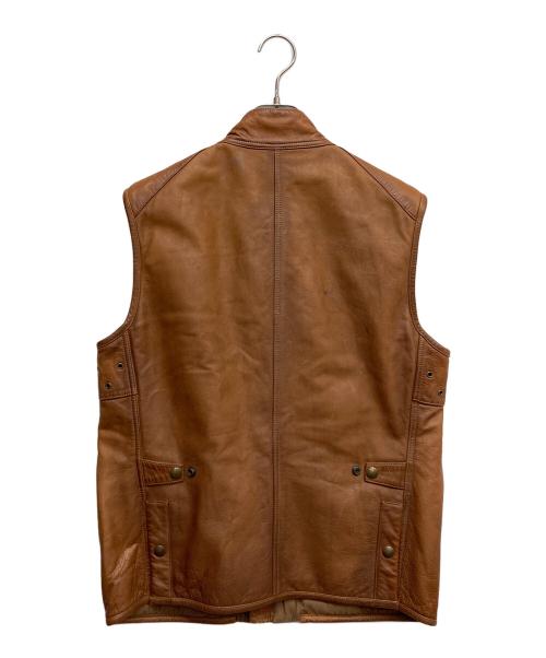 POLO RALPH LAUREN（ポロ・ラルフローレン）POLO RALPH LAUREN (ポロ・ラルフローレン) レザーハンティングベスト ブラウン サイズ:Mの古着・服飾アイテム