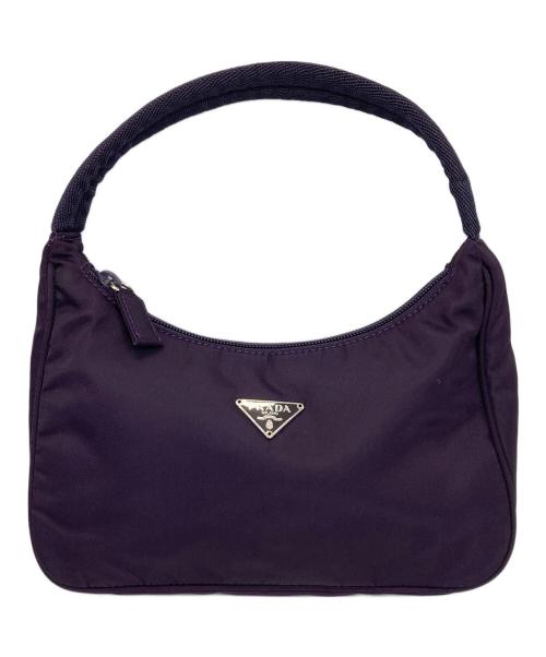 PRADA（プラダ）PRADA (プラダ) 三角プレートナイロンミニハンドバッグ パープルの古着・服飾アイテム