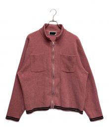 PHINGERIN（フィンガリン）の古着「CORDY KNIT JACKET」｜ライトピンク