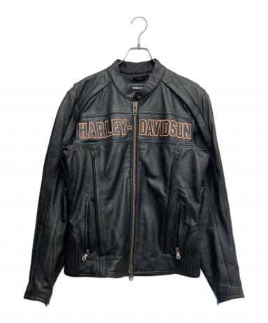 Harley-Davidson ライダースジャケット サイズ36 黒 中古・古着通販】HARLEY-DAVIDSON (ハーレーダビッドソン) シングル