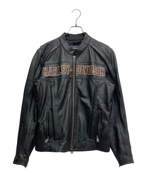 HARLEY-DAVIDSON（ハーレーダビッドソン）HARLEY-DAVIDSON (ハーレーダビッドソン) シングルライダースレザージャケット ブラック サイズ:Sの古着・服飾アイテム