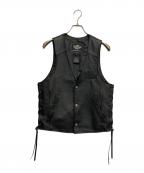 HARLEY-DAVIDSONハーレーダビッドソン）の古着「TRADITION LEATHER VEST」｜ブラック