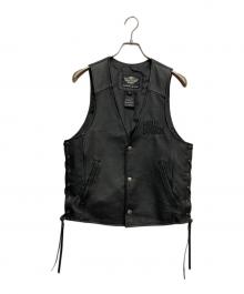 HARLEY-DAVIDSON（ハーレーダビッドソン）の古着「TRADITION LEATHER VEST」｜ブラック