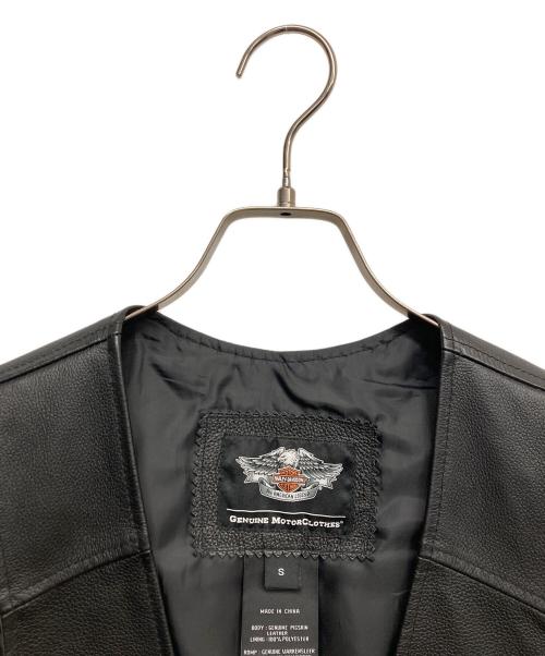 HARLEY-DAVIDSON（ハーレーダビッドソン）HARLEY-DAVIDSON (ハーレーダビッドソン) TRADITION LEATHER VEST ブラック サイズ:Sの古着・服飾アイテム