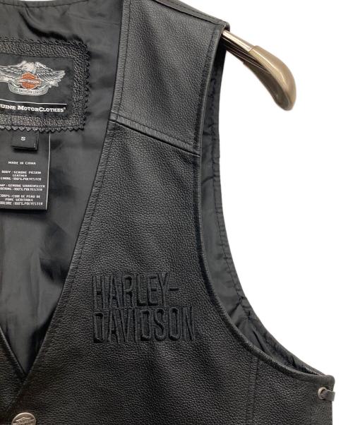 HARLEY-DAVIDSON（ハーレーダビッドソン）HARLEY-DAVIDSON (ハーレーダビッドソン) TRADITION LEATHER VEST ブラック サイズ:Sの古着・服飾アイテム