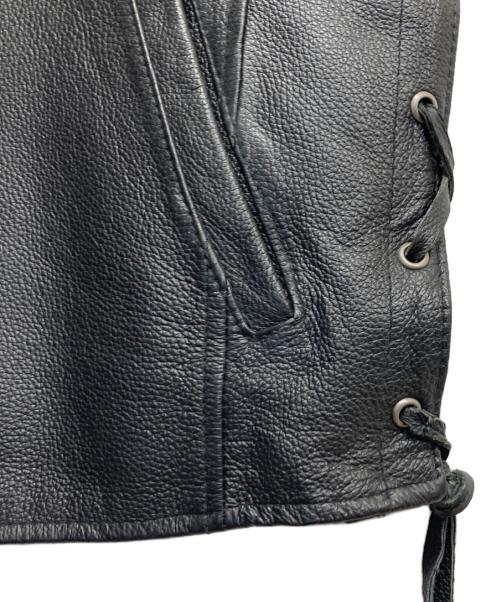 HARLEY-DAVIDSON（ハーレーダビッドソン）HARLEY-DAVIDSON (ハーレーダビッドソン) TRADITION LEATHER VEST ブラック サイズ:Sの古着・服飾アイテム