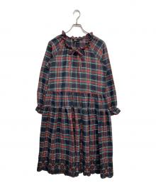 PINK HOUSE（ピンクハウス）の古着「タータンチェックシャツワンピース」｜ブラック×レッド