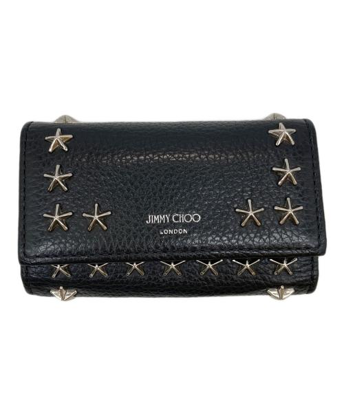 JIMMY CHOO（ジミーチュウ）JIMMY CHOO (ジミーチュウ) スタースタッツ付きキーケース ブラックの古着・服飾アイテム