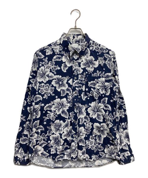 uniform experiment（ユニフォームエクスペリメント）uniform experiment (ユニフォームエクスペリメント) TROPICAL FLOWER STAR B.D SHIRT ホワイト×ネイビー サイズ:2の古着・服飾アイテム