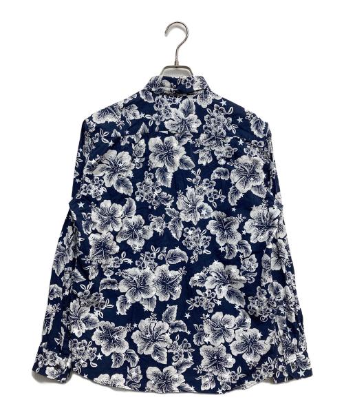 uniform experiment（ユニフォームエクスペリメント）uniform experiment (ユニフォームエクスペリメント) TROPICAL FLOWER STAR B.D SHIRT ホワイト×ネイビー サイズ:2の古着・服飾アイテム