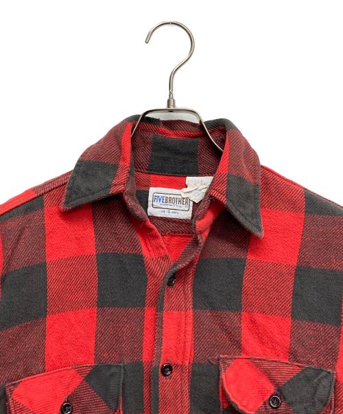 FIVE BROTHER（ファイブブラザー）FIVE BROTHER (ファイブブラザー) ネルシャツ ブラック×レッド サイズ:Sの古着・服飾アイテム