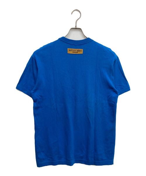 LOUIS VUITTON（ルイ ヴィトン）LOUIS VUITTON (ルイ ヴィトン) Crewneck Short Sleeved Knit Tee ホワイト×ブルー サイズ:Mの古着・服飾アイテム
