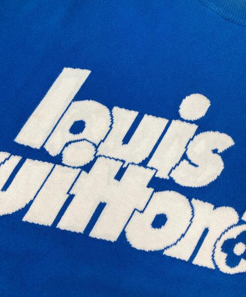 LOUIS VUITTON（ルイ ヴィトン）LOUIS VUITTON (ルイ ヴィトン) Crewneck Short Sleeved Knit Tee ホワイト×ブルー サイズ:Mの古着・服飾アイテム