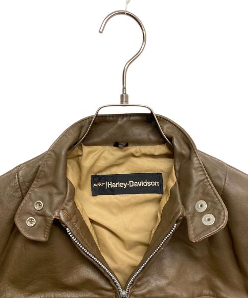 HARLEY-DAVIDSON（ハーレーダビッドソン）HARLEY-DAVIDSON (ハーレーダビッドソン) シングルライダースジャケット ベージュ サイズ:無しの古着・服飾アイテム