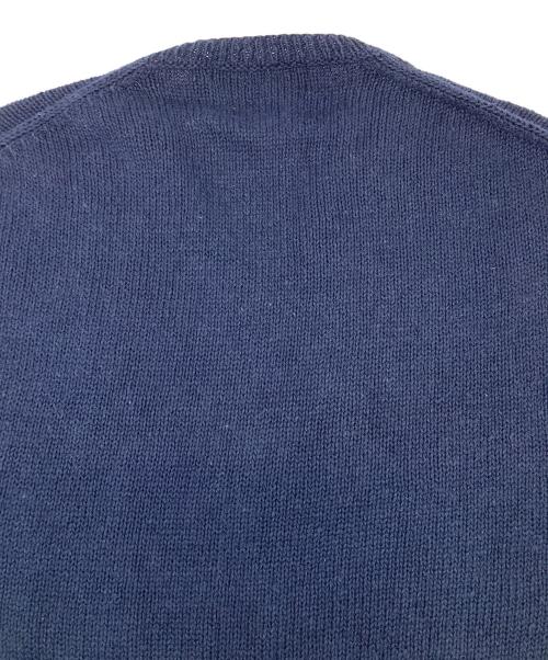 POLO RALPH LAUREN（ポロ・ラルフローレン）POLO RALPH LAUREN (ポロ・ラルフローレン) リネンコットンVネックニット ネイビー サイズ:Mの古着・服飾アイテム