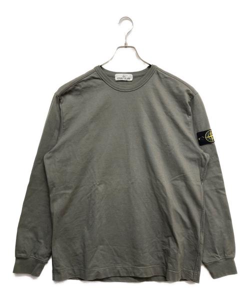 STONE ISLAND（ストーンアイランド）STONE ISLAND (ストーンアイランド) ヘビーウェイトコットンクルーネックL/Sカットソー グレー サイズ:XLの古着・服飾アイテム