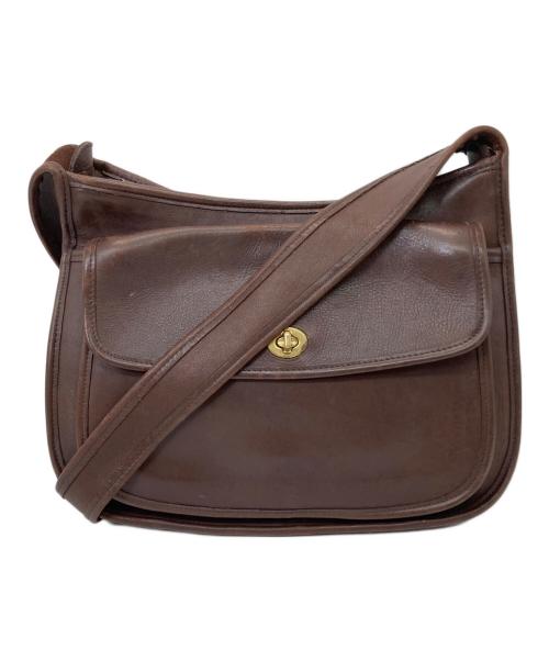 COACH（コーチ）COACH (コーチ) レザーショルダーバッグ ブラウンの古着・服飾アイテム