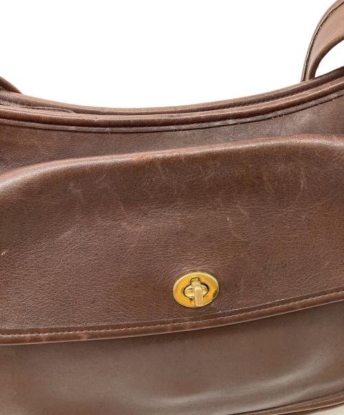 COACH（コーチ）COACH (コーチ) レザーショルダーバッグ ブラウンの古着・服飾アイテム