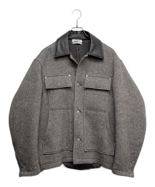 system（システム）system (システム) ウールツイードジャケット ベージュ×グレー サイズ:Mの古着・服飾アイテム