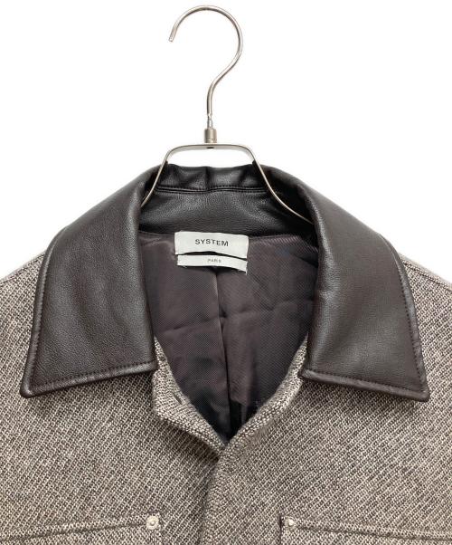 system（システム）system (システム) ウールツイードジャケット ベージュ×グレー サイズ:Mの古着・服飾アイテム