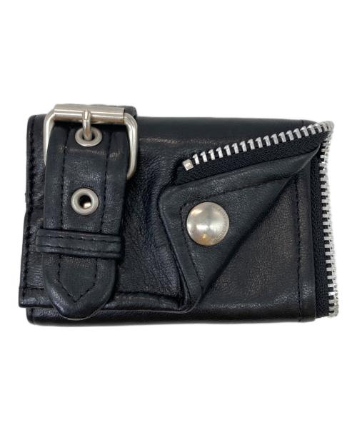 beautiful people（ビューティフルピープル）beautiful people (ビューティフルピープル) RIDERS PETIT WALLET ブラックの古着・服飾アイテム