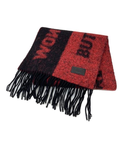 beautiful people（ビューティフルピープル）beautiful people (ビューティフルピープル) FROM ME TO YOU SCARF ブラック×レッドの古着・服飾アイテム
