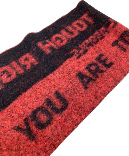 beautiful people（ビューティフルピープル）beautiful people (ビューティフルピープル) FROM ME TO YOU SCARF ブラック×レッドの古着・服飾アイテム