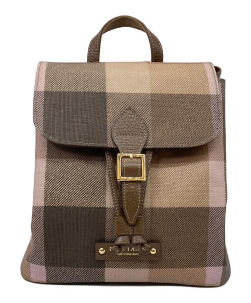 BLUE LABEL CRESTBRIDGE（ブルーレーベルクレストブリッジ）BLUE LABEL CRESTBRIDGE (ブルーレーベルクレストブリッジ) チェックリュック ベージュ×ブラウンの古着・服飾アイテム