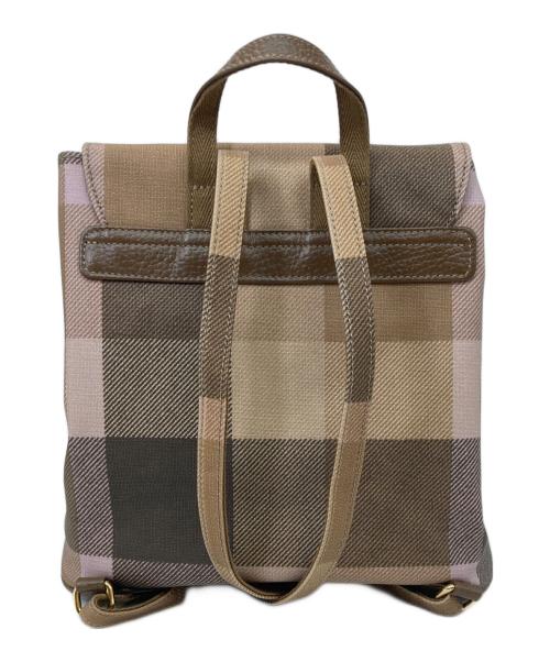 BLUE LABEL CRESTBRIDGE（ブルーレーベルクレストブリッジ）BLUE LABEL CRESTBRIDGE (ブルーレーベルクレストブリッジ) チェックリュック ベージュ×ブラウンの古着・服飾アイテム