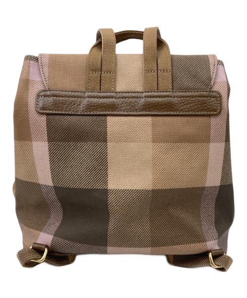 BLUE LABEL CRESTBRIDGE（ブルーレーベルクレストブリッジ）BLUE LABEL CRESTBRIDGE (ブルーレーベルクレストブリッジ) チェックリュック ベージュ×ブラウンの古着・服飾アイテム