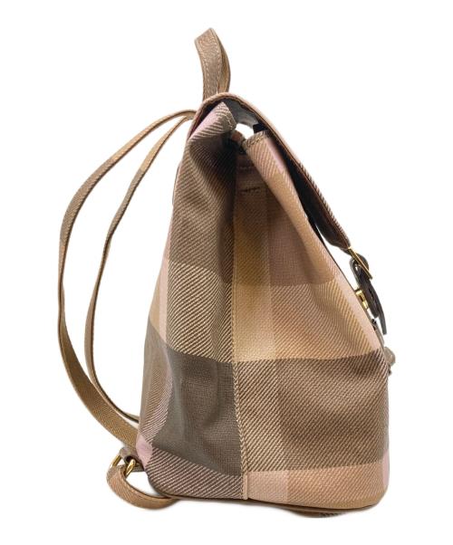 BLUE LABEL CRESTBRIDGE（ブルーレーベルクレストブリッジ）BLUE LABEL CRESTBRIDGE (ブルーレーベルクレストブリッジ) チェックリュック ベージュ×ブラウンの古着・服飾アイテム