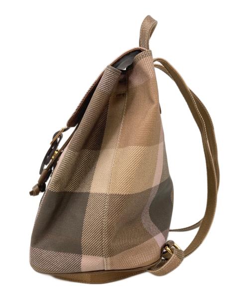 BLUE LABEL CRESTBRIDGE（ブルーレーベルクレストブリッジ）BLUE LABEL CRESTBRIDGE (ブルーレーベルクレストブリッジ) チェックリュック ベージュ×ブラウンの古着・服飾アイテム