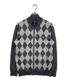 BURBERRY BLACK LABEL（バーバリーブラックレーベル）の古着「ジップアップカーディガン」｜グレー