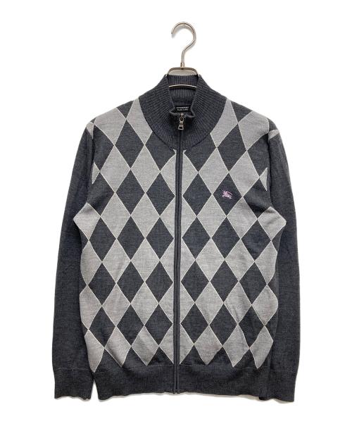 BURBERRY BLACK LABEL（バーバリーブラックレーベル）BURBERRY BLACK LABEL (バーバリーブラックレーベル) ジップアップカーディガン グレー サイズ:3の古着・服飾アイテム