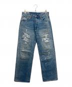 LEVI'S PReMIUMリーバイス プレミアム）の古着「501-限定ダメージ・クラッシュ加工デニムパンツ」｜インディゴ