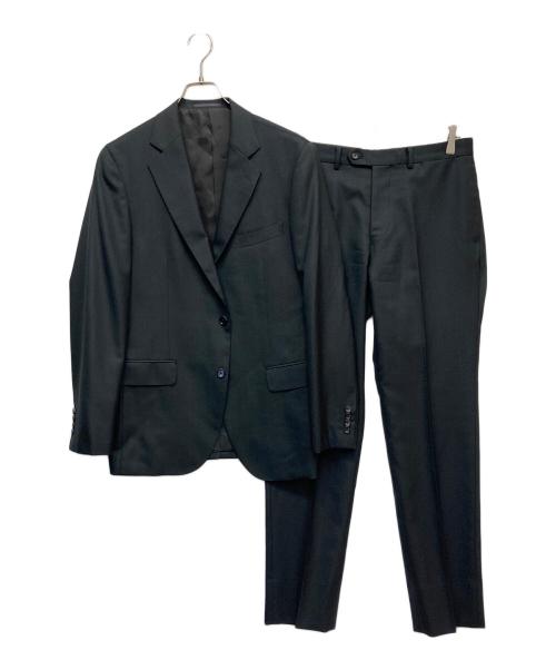 EDIFICE（エディフィス）EDIFICE (エディフィス) D.OLIVER 3ボタン ピンヘッド (DORMEUIL) ブラック×ネイビー サイズ:48の古着・服飾アイテム