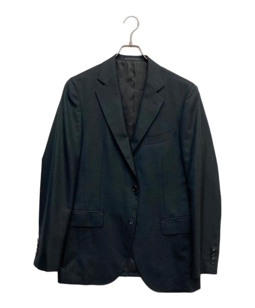 EDIFICE（エディフィス）EDIFICE (エディフィス) D.OLIVER 3ボタン ピンヘッド (DORMEUIL) ブラック×ネイビー サイズ:48の古着・服飾アイテム