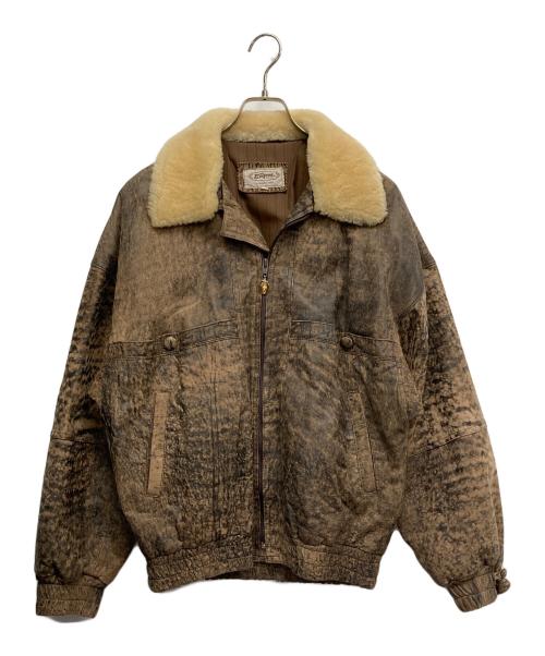 eugere（ユージーン）eugere (ユージーン) レザーブルゾン ブラウン サイズ:-の古着・服飾アイテム
