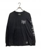 A&Gエーアンドジー）の古着「クロスロングスリーブTシャツ」｜ブラック