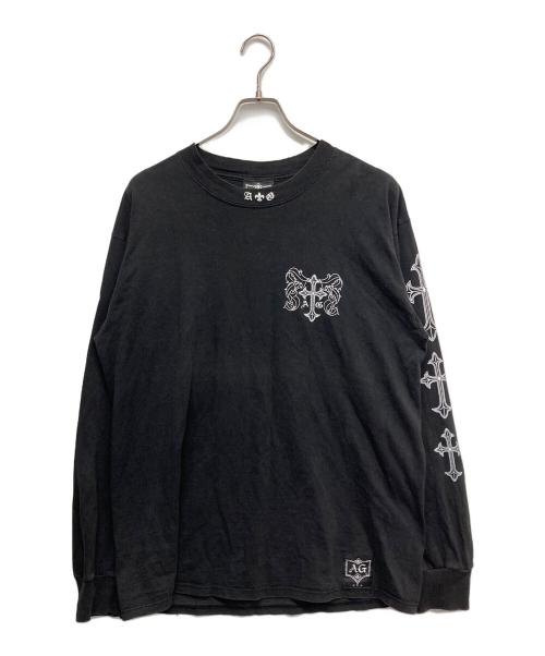 A&G（エーアンドジー）A&G (エーアンドジー) クロスロングスリーブTシャツ ブラック サイズ:Lの古着・服飾アイテム