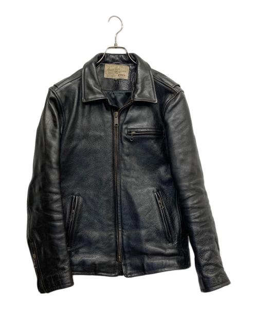 AVIREX（アヴィレックス）AVIREX (アヴィレックス) カウハイドシングルレザージャケット ブラック サイズ:42の古着・服飾アイテム