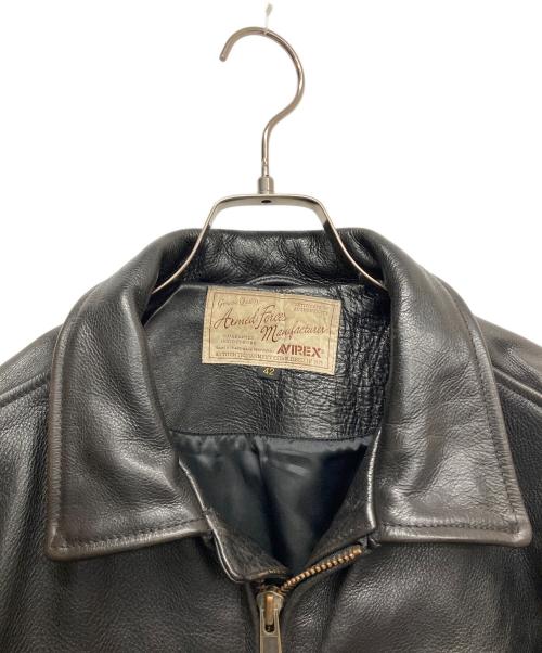 AVIREX（アヴィレックス）AVIREX (アヴィレックス) カウハイドシングルレザージャケット ブラック サイズ:42の古着・服飾アイテム