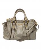 MIU MIUミュウミュウ）の古着「VITELLO LUX-2WAYバッグ」｜カーキ