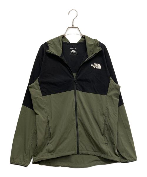 THE NORTH FACE（ザ ノース フェイス）THE NORTH FACE (ザ ノース フェイス) Anytime Wind Hoodie ブラック×オリーブ サイズ:Lの古着・服飾アイテム