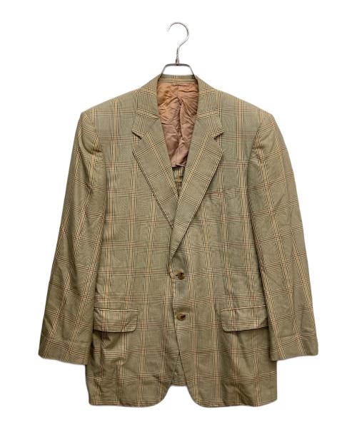 HERMES（エルメス）HERMES (エルメス) チェックテーラードジャケット ベージュ サイズ:50の古着・服飾アイテム